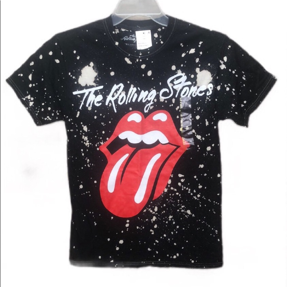 NWT ROLLING STONES BLEACH SPLATTER TEE SHIRT